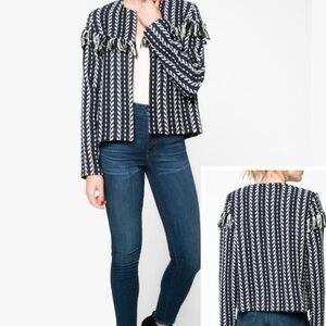 Everly Fringe Braided Jacket Size Medium